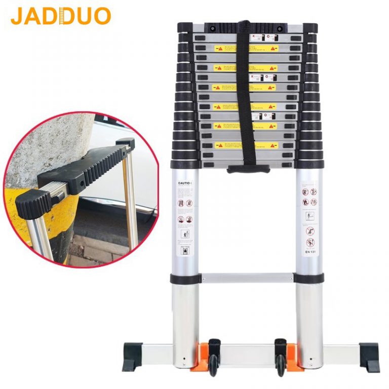 Pole Single Telescopic Ladder with balance bar-1
