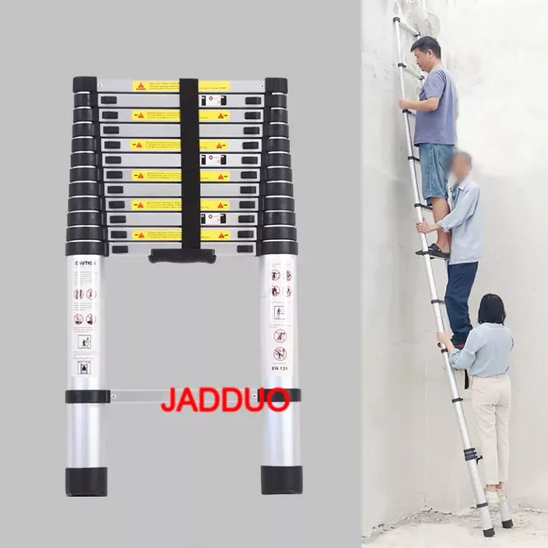 Single Telescopic Ladder Multipurpose Tools Safety Stable Folding Ladders Aluminum Industrial 150kg Load Capacity Silver