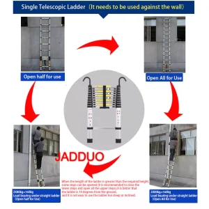Single Telescopic Ladder with Hook Hanging Wall Edge Escaler EN131