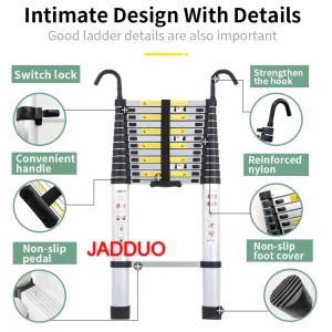 Single Telescopic Ladder with Hook Hanging Wall Edge Escaler EN131