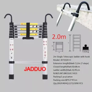 Single Telescopic Ladder with Hook Hanging Wall Edge Escaler EN131