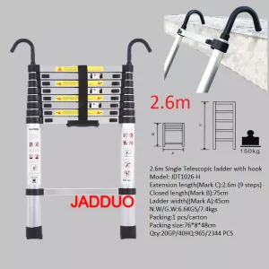 Single Telescopic Ladder with Hook Hanging Wall Edge Escaler EN131