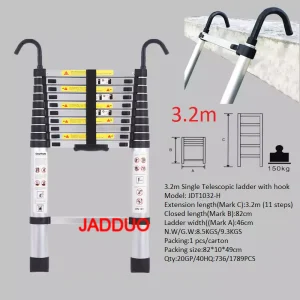 Single Telescopic Ladder with Hook Hanging Wall Edge Escaler EN131