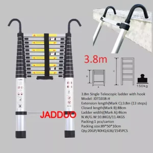 Single Telescopic Ladder with Hook Hanging Wall Edge Escaler EN131