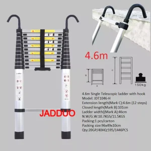 Single Telescopic Ladder with Hook Hanging Wall Edge Escaler EN131