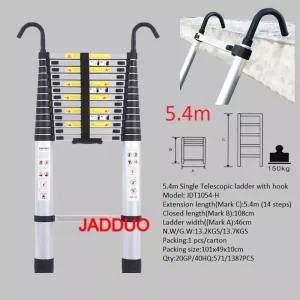Single Telescopic Ladder with Hook Hanging Wall Edge Escaler EN131