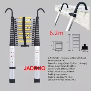 Single Telescopic Ladder with Hook Hanging Wall Edge Escaler EN131