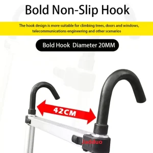 Upgrade Single Telescopic Ladder with Hook+balance Bar Silver Industrial Outdoor Ningbo Free Spare Parts Aluminum Ladders