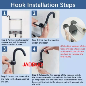 Single Telescopic Ladder with Hook Hanging Wall Edge Escaler EN131