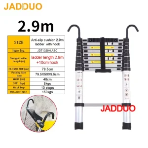 Pole Single Telescopic Ladder with Hook