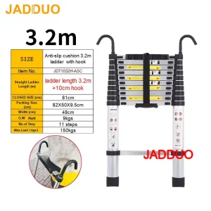 Pole Single Telescopic Ladder with Hook