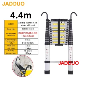 Pole Single Telescopic Ladder with Hook