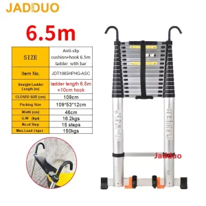 Pole Single Telescopic Ladder with Hook+Balance bar