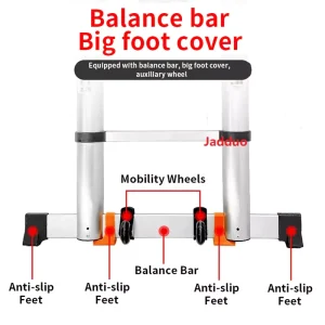 Pole Single Telescopic Ladder with balance bar
