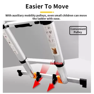 Pole Single Telescopic Ladder with balance bar