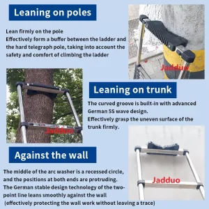 Extension Tube Single Telescopic Ladder with Anti-slip cushion
