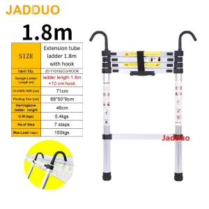 Extension Tube Single Telescopic Ladder with Hook