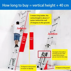 Pole Single Telescopic Ladder with balance bar
