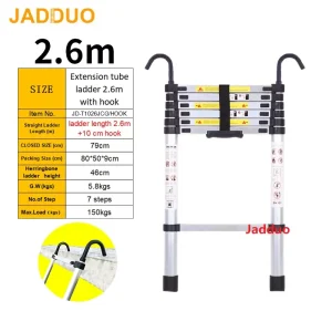 Extension Tube Single Telescopic Ladder with Hook