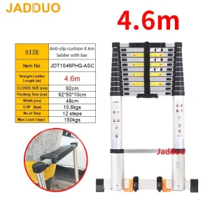 Pole Single Telescopic Ladder with balance bar