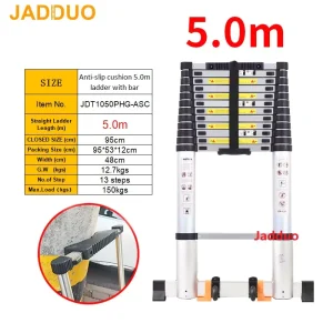 Pole Single Telescopic Ladder with balance bar