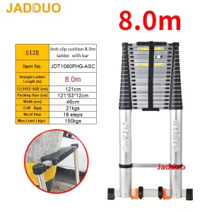 Pole Single Telescopic Ladder with balance bar