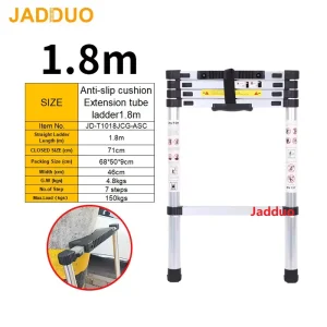 Extension Tube Single Telescopic Ladder with Anti-slip cushion