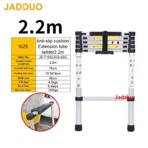 Extension Tube Single Telescopic Ladder with Anti-slip cushion