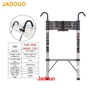 Steel Single Telescopic Ladder with Hook