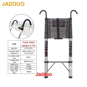 Steel Single Telescopic Ladder with Hook