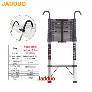 Steel Single Telescopic Ladder with Hook