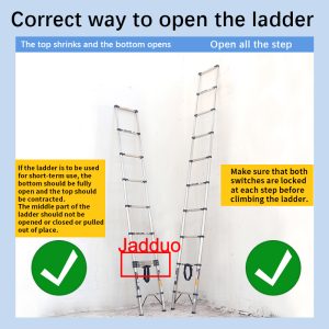 Stainless Steel Single Telescopic Ladder 1.9m-6.3m