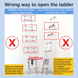 Stainless Steel Single Telescopic Ladder 1.9m-6.3m