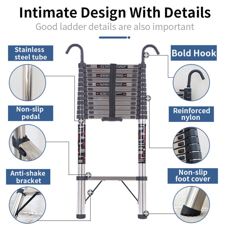 Steel Single Telescopic Ladder with Hook2