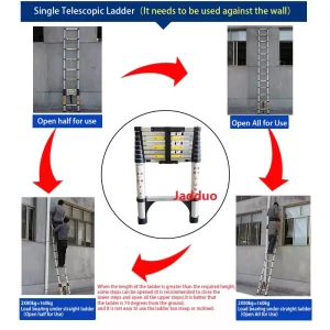 One-key telescopic ladder with round foot reliable telegraph pole
