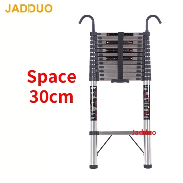 Step 30cm Steel Single Telescopic Ladder with Hook