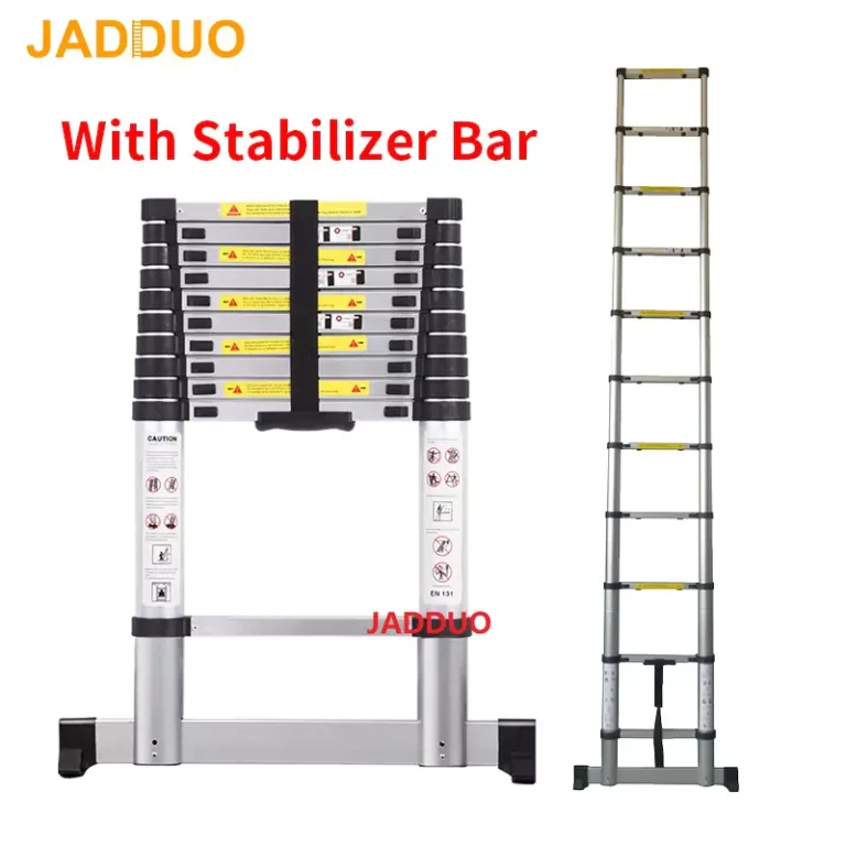 Single Telescopic Ladder with Stabilizer Bar