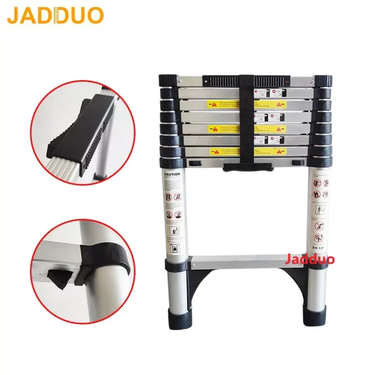 One-key telescopic ladder with round foot reliable telegraph pole