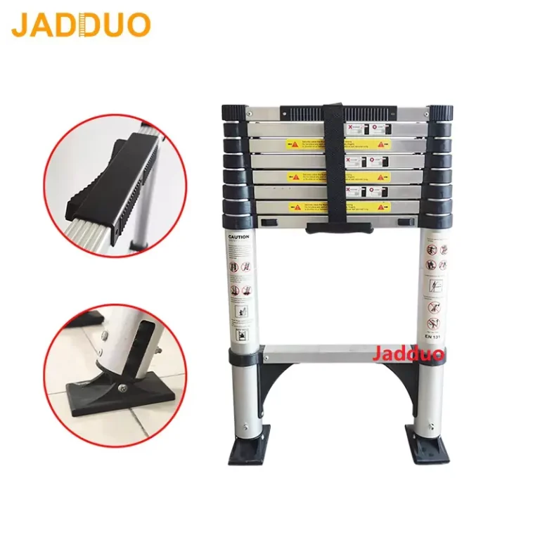 One-key telescopic ladder with bottom movable foot top reliable telegraph pole