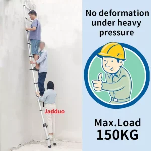 One-key telescopic ladder with round foot reliable telegraph pole