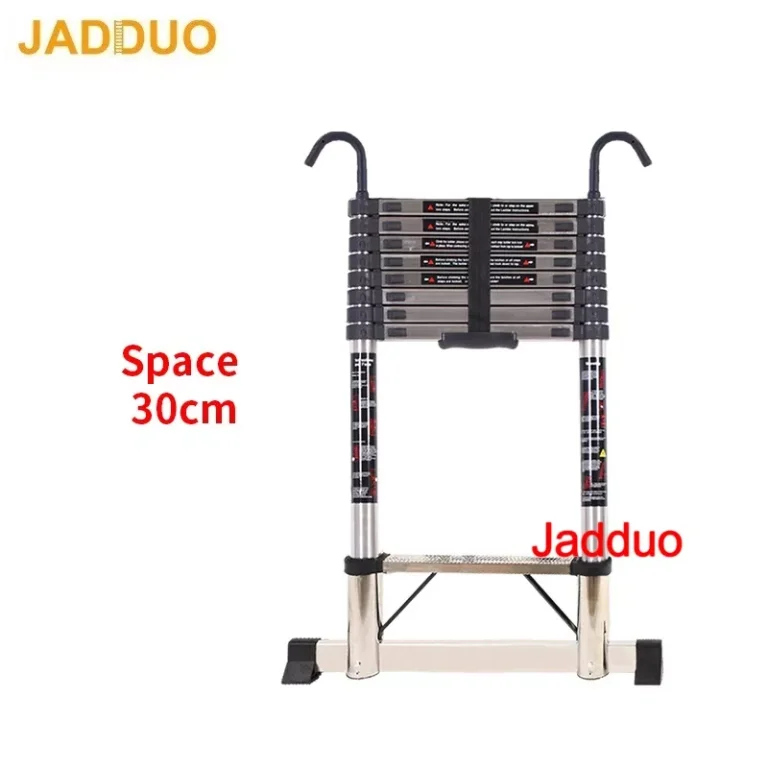 Step 30cm Steel Single Telescopic Ladder with Hook+Balance bar