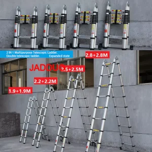 Aluminum 2 IN 1 Multipurpose Telescopic Ladder Portable A Frame Ladders