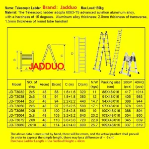 Aluminum 2 IN 1 Multipurpose Telescopic Ladder Portable A Frame Ladders