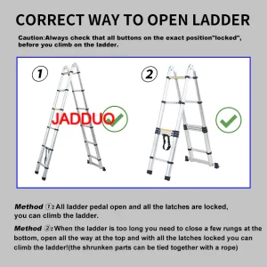 Aluminum 2 IN 1 Multipurpose Telescopic Ladder Portable A Frame Ladders