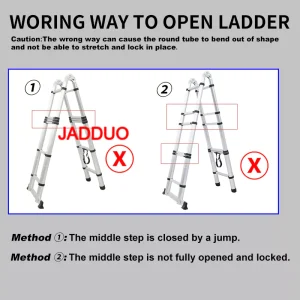 Aluminum 2 IN 1 Multipurpose Telescopic Ladder Portable A Frame Ladders