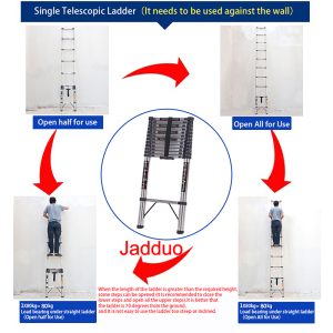 Stainless Steel Single Telescopic Ladder 1.9m-6.3m