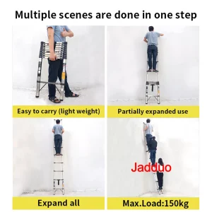 Steel Single Telescopic Ladder with Hook+Balance bar