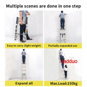Step 30cm Steel Single Telescopic Ladder with Hook+Balance bar