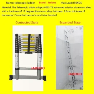 Single Telescopic Ladder with Stabilizer Bar