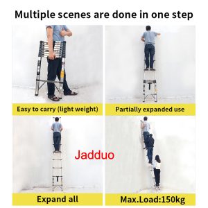 Stainless Steel Single Telescopic Ladder 1.9m-6.3m